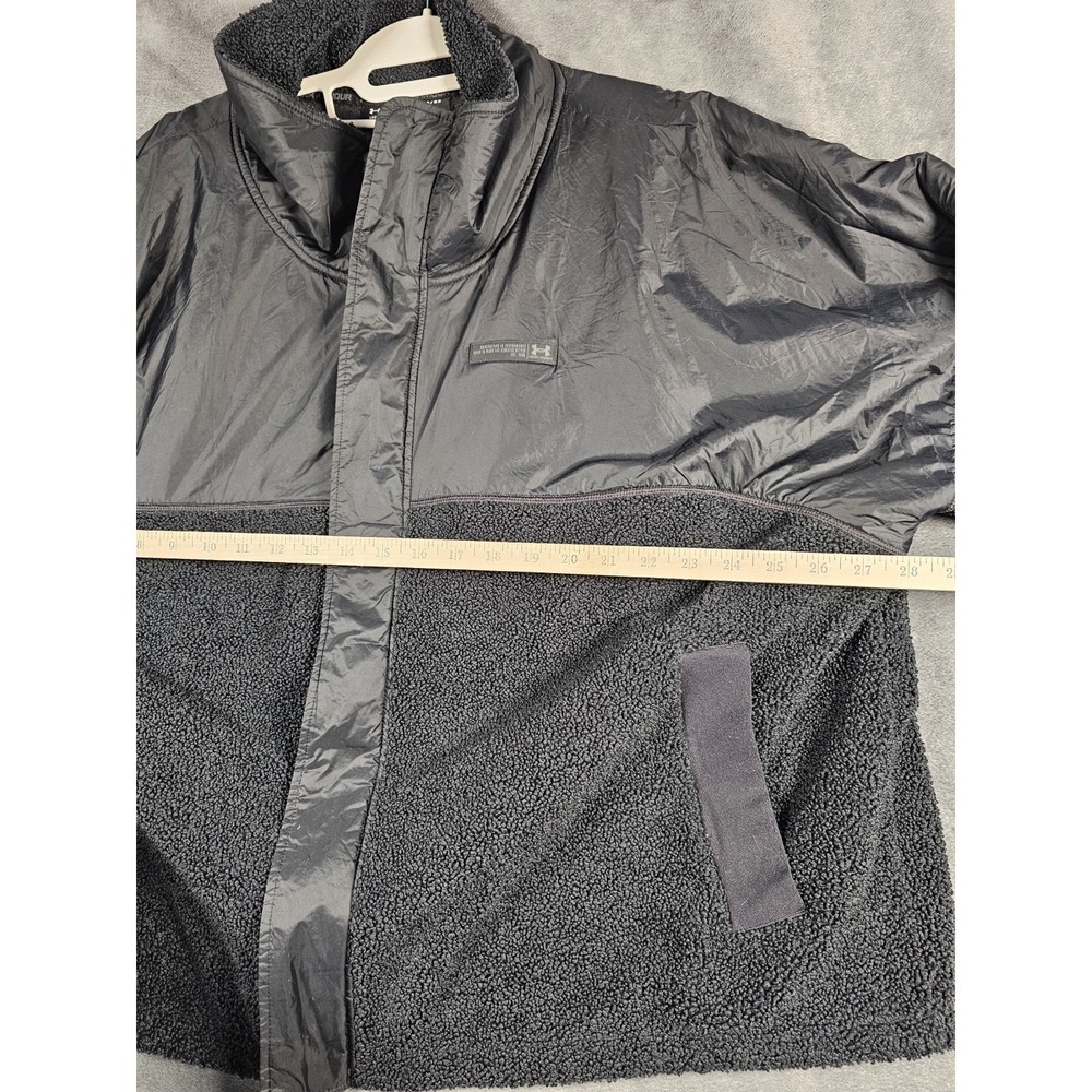 Under Armour Womens 2X Black Sherpa Teddy Fleece Full Zip Jacket 1368756 - Picture 10 of 12